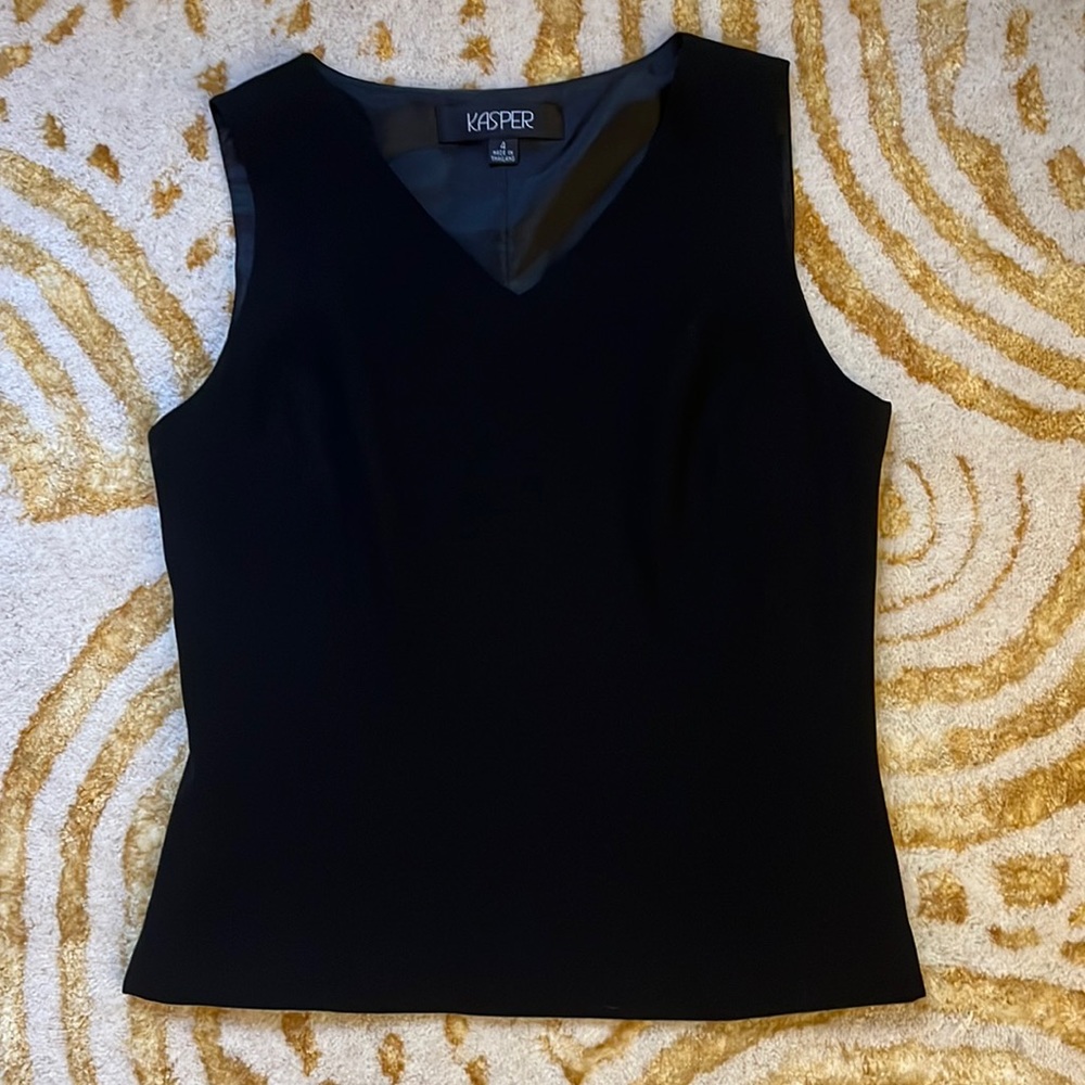 Black sleeveless blouse